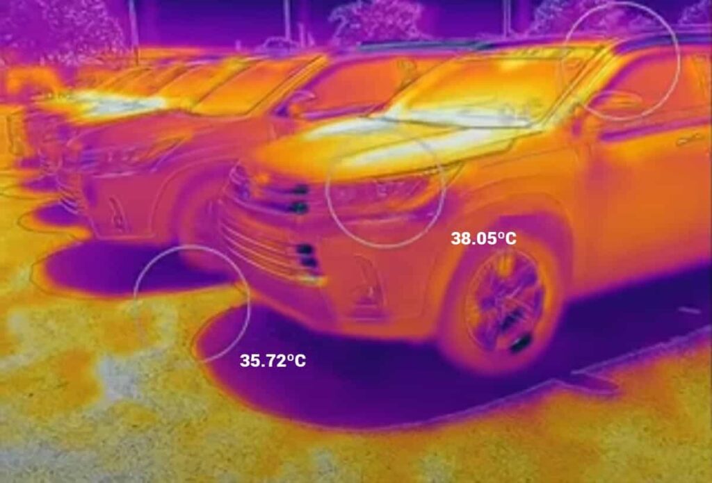 color del coche y su temperatura