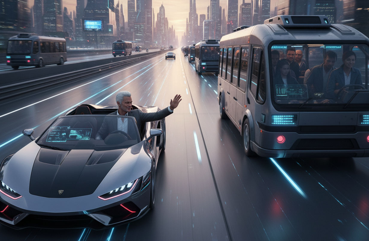 carretera hacia el futuro del transporte
